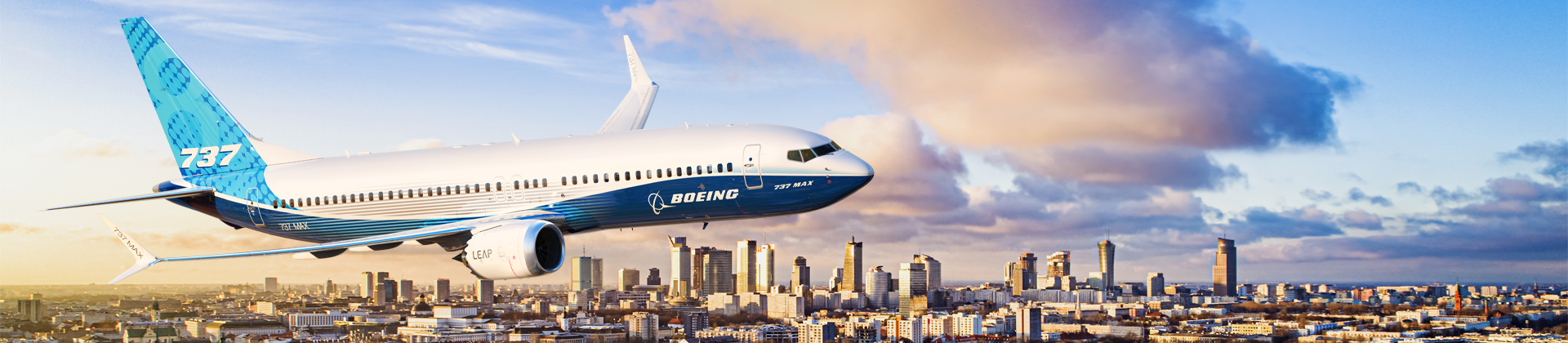 737-8MAX over Warsaw, Poland